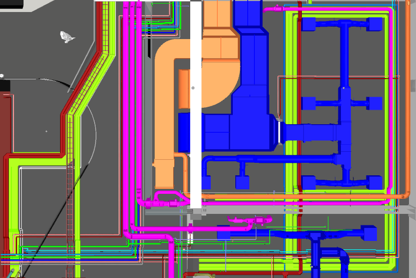 Pharmaceutical facility MEP BIM coordination — cleanroom HVAC and process piping coordination